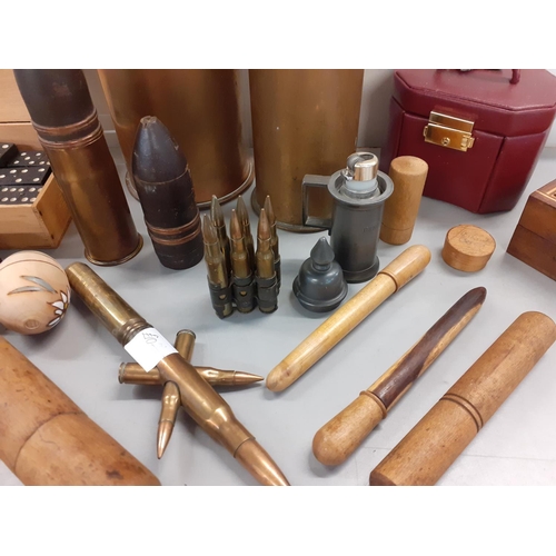 380 - Mixed WWI shell cases and trench art, together with smoking and cigar related items to include cigar... 