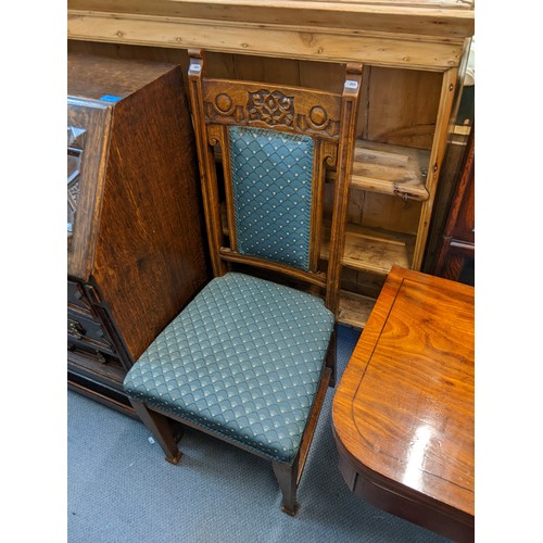 418 - A set of Edwardian mahogany dining chairs together with four oak high back dining chairs
Location: R... 