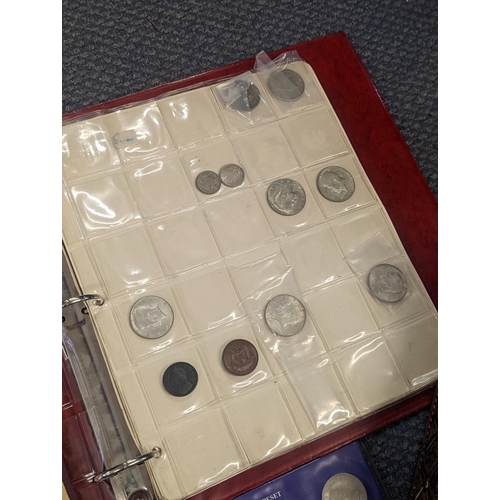 111 - A mixed lot of British and other coinage, to include 1902 and later coins folders, albums containing... 