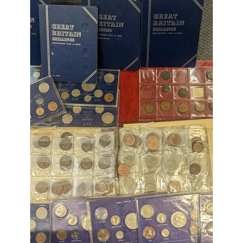 111 - A mixed lot of British and other coinage, to include 1902 and later coins folders, albums containing... 