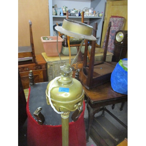 292 - A brass Victorian oil  lamp later converted to a standard lamp, 134cm h
Location: G