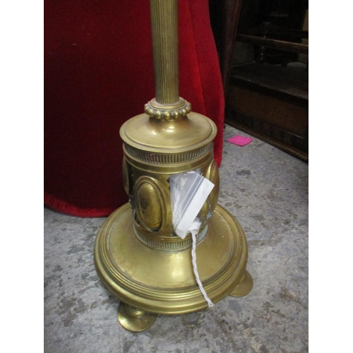 292 - A brass Victorian oil  lamp later converted to a standard lamp, 134cm h
Location: G