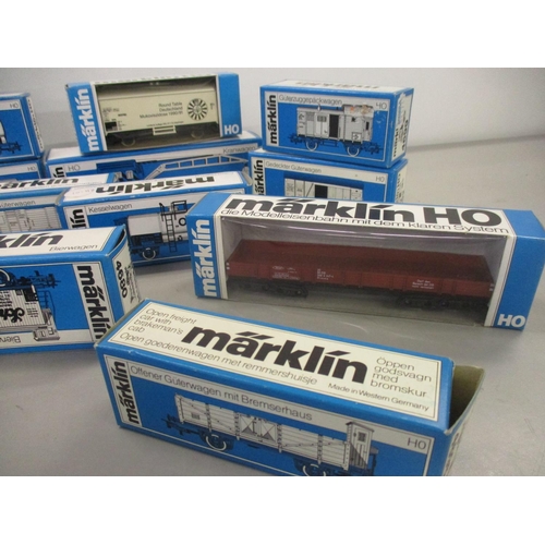 295 - A selection of Marklin German model railway rolling stock HO scale, to include a Round table car and... 