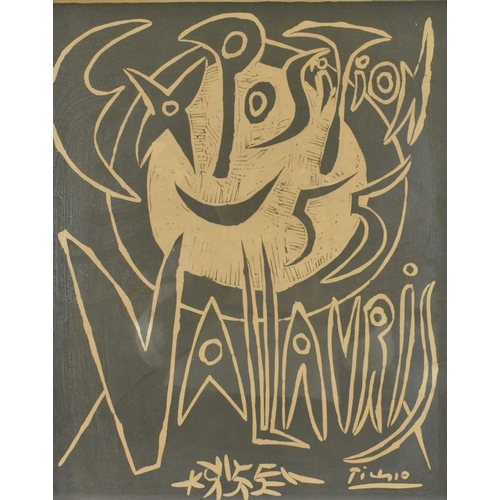 136a - A Pablo Picasso (1881-1973) exhibition poster for his Exposition 55 Vallauris, in 1955, within a gla... 