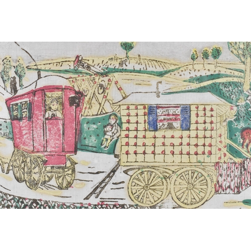 169 - Edgard Tytgat (1879-1957) Belgian, 'Caravans', polychrome linocut print, no. 5 out of 60, signed, nu... 