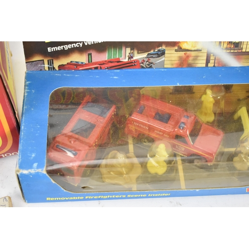 255 - A 1982 Hot Wheels boxed 'Play Settings' Firefighting scene, a Corgi 1001 HCB-Angus Firestreak, along... 