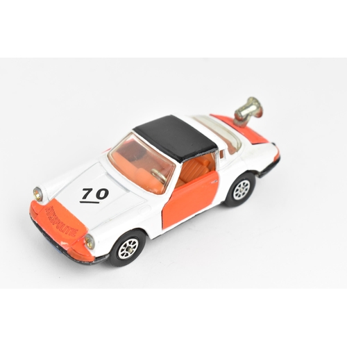 260 - Corgi Toys - a group of four Corgi model vehicles to include 'R'JKSPOLITIE' Porsche Targa 9115, Chev... 