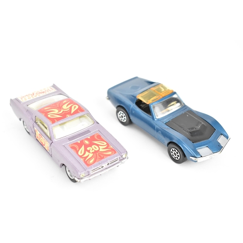 261 - Corgi Toys - a pre-production Whizzwheels Chevrolet Corvette Sting Ray coupe in blue, together with ... 