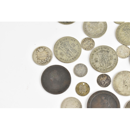 271 - Mixed British coinage George III and later to include Victorian half crowns, shillings, sixpences, t... 