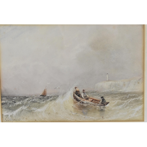 294 - William Clarkson Stanfield (1793-1867) British, maritime theme painting depicting a boat in choppy s... 