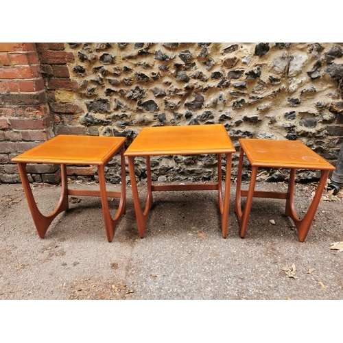 58 - A G-Plan Astro nest of teak tables, comprising three graduated tables with u-shaped supports, 52 cm ... 