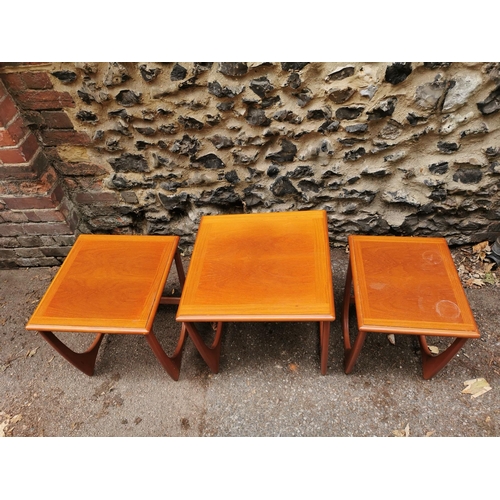 58 - A G-Plan Astro nest of teak tables, comprising three graduated tables with u-shaped supports, 52 cm ... 