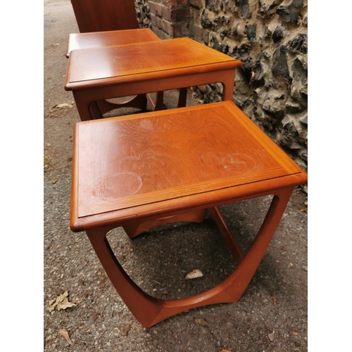 58 - A G-Plan Astro nest of teak tables, comprising three graduated tables with u-shaped supports, 52 cm ... 