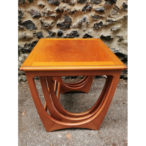 58 - A G-Plan Astro nest of teak tables, comprising three graduated tables with u-shaped supports, 52 cm ... 