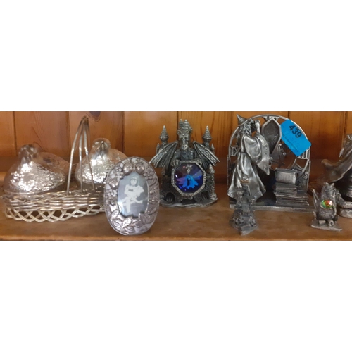 439 - Early 21st century Myth & Magic pewter models and other metallic ornaments Location: LAF