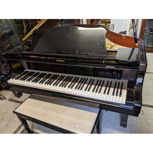 471 - A Yamaha G1 baby grand piano, numbered R4214406, with footstool 101cm h x 148cm w x 160cm d Location... 