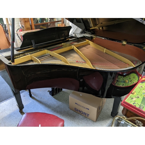 471 - A Yamaha G1 baby grand piano, numbered R4214406, with footstool 101cm h x 148cm w x 160cm d Location... 