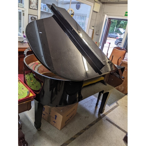 471 - A Yamaha G1 baby grand piano, numbered R4214406, with footstool 101cm h x 148cm w x 160cm d Location... 