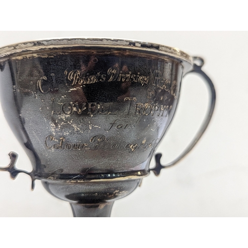 513 - A mid 20th century silver trophy 'ICI (Paints Division) REC.CLUB' on base, approximately 14.5cm h Lo... 