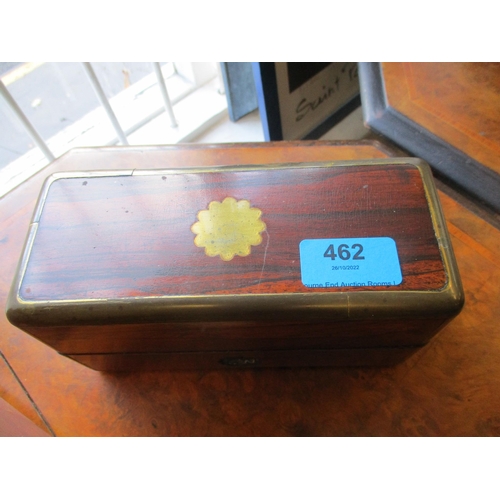 462 - A group of boxes to include a 19th century French rosewood and brass bound box containing three cut ... 