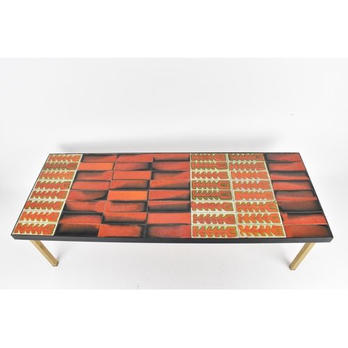 66 - Roger Capron (1922-2006) British, a ceramic tile coffee table, of rectangular form, the top inlaid w... 