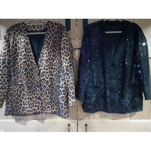 124 - A quantity of late 20th Century ladies clothing to include a Marina Rinaldi black sequinned evening ... 