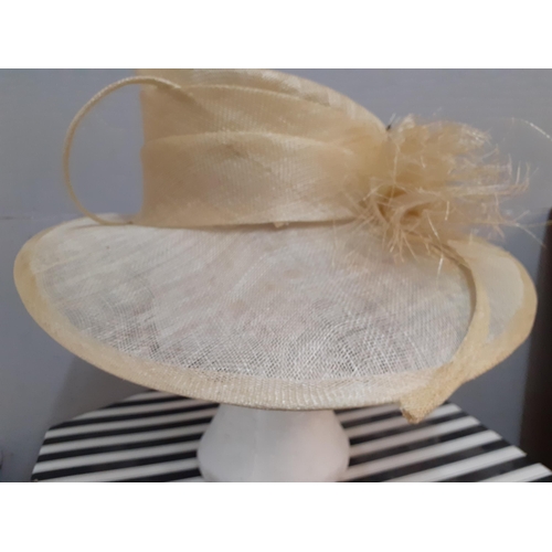 128 - A quantity of ladies formal hats and hat boxes to include a Frederick Fox example.:G