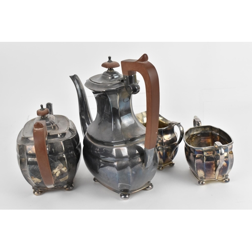 138 - An Elizabeth II four piece silver tea and coffee set by Harrods Ltd of London, comprising a teapot, ... 