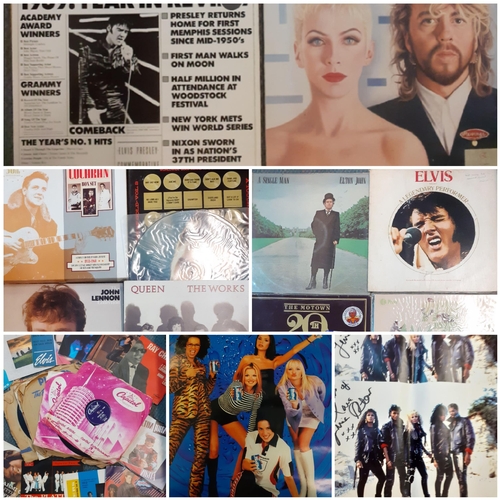 171 - A quantity of LP's to include Dire Straits, UB40, Status Quo, Abba and Eurythmics together with 45rp... 