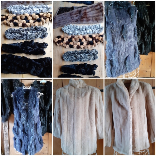 175 - A quantity of fur and faux fur outer-garments to include a vintage Style VI ltd cream faux fur jacke... 