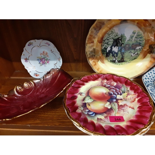 244 - Decorative 20th century household ornaments to include two Roseberry studio hand painted fruit charg... 