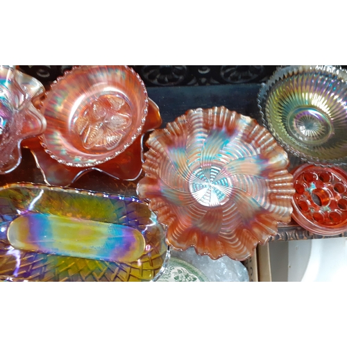 255 - A quantity of Carnival glass to include a horses head image within a bowl
Location: RAM