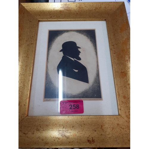 258 - A framed Professor Haden silhouette, late 19th century 
Location: RWM