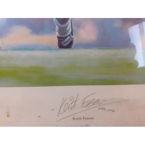 287 - Keith Fearon - Breaking Through, a signed print with the signatures of Ryan Giggs and the artist to ... 