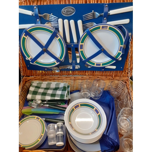 288 - An Optima for John Lewis picnic hamper and contents to include additional picnic ware together with ... 