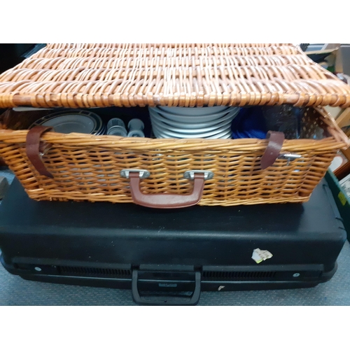 288 - An Optima for John Lewis picnic hamper and contents to include additional picnic ware together with ... 