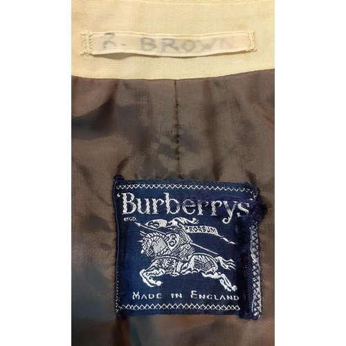 29 - Burberry-A gents 'Burella showerproof' tan single breasted rain mac with satin effect lining, 42