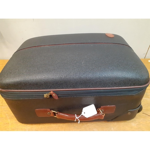 3 - Mulberry-A Scotchgrain wheelie suitcase, deficient of luggage tag with serial number on disc
Locatio... 