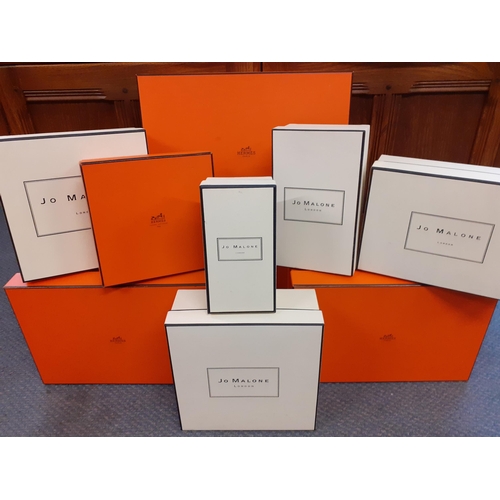 58 - Hermes and Jo Malone-A quantity of empty branded boxes in various sizes and in iconic colours and br... 