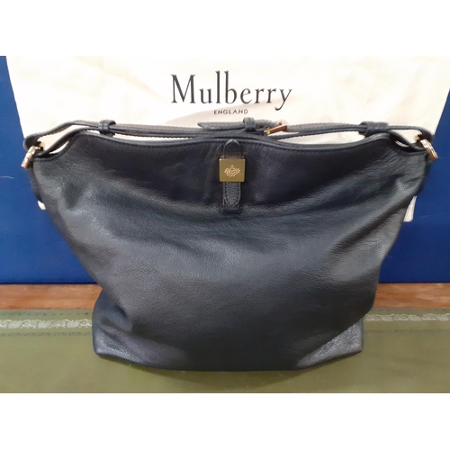 8 - Mulberry-A Tessie black soft grain leather hobo handbag with gold tone hardware and branded dustbag,... 