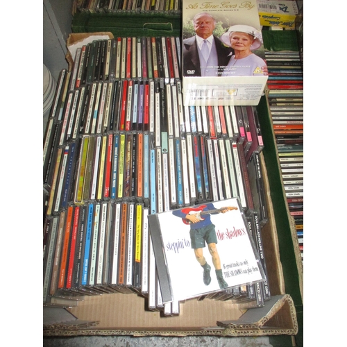 219 - A collection of various CDs to include Alison Moyet, Matt Munro, and Boney M, along with DVDs, boxed... 