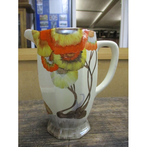 224 - A Clarice Cliffe Rhodanthe pattern Wilkinson Ltd pottery jug, 16cm high
Location: 6.3