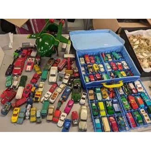 283 - A selection of toy cars to include Lesney, Corgi and Dinky together with a model of Thunderbirds two... 