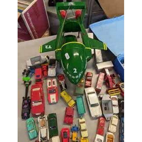 283 - A selection of toy cars to include Lesney, Corgi and Dinky together with a model of Thunderbirds two... 