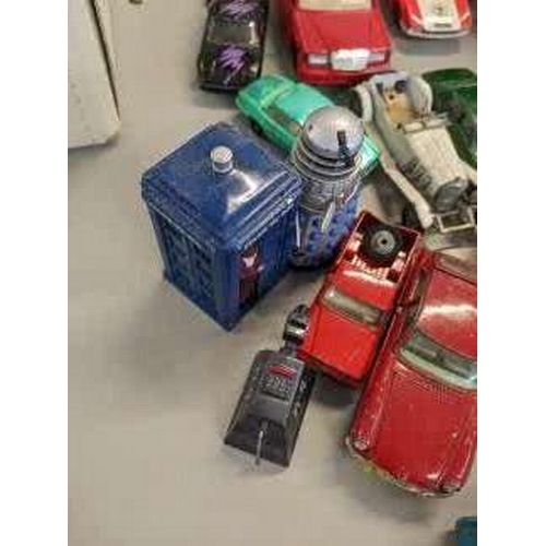 283 - A selection of toy cars to include Lesney, Corgi and Dinky together with a model of Thunderbirds two... 