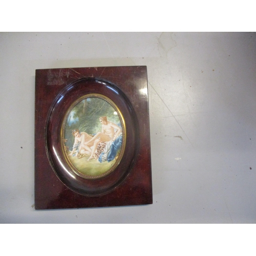 247 - A portrait miniature of two nudes, signed, 12cm x 9cm framed Location: RAB