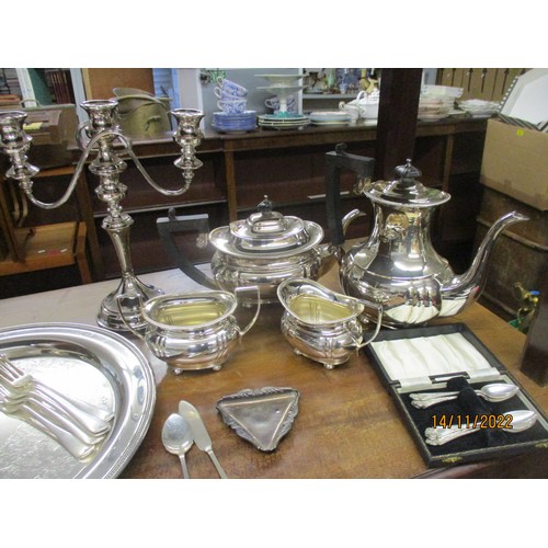 67 - Silver and silver plated items to include a Victorian small triangular Britannia Standard silver dis... 