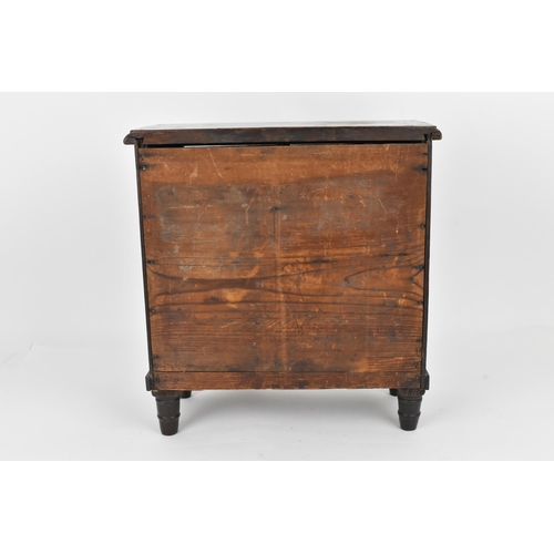 183 - A William IV mahogany miniature/apprentice chest of drawers, circa 1830, with moulded top above two ... 