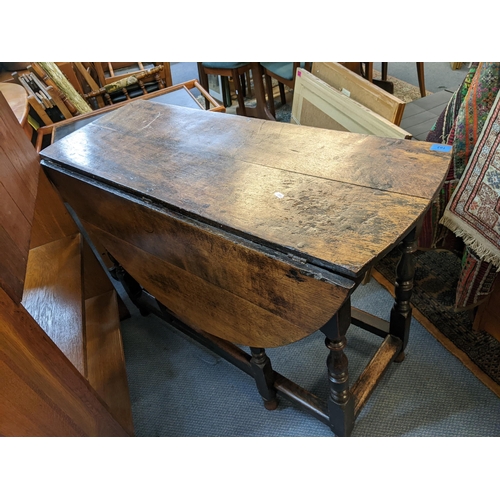 193 - An early 18th century oak gateleg dining table with inset drawer, 75cm h x 113cm w
Location:A2B