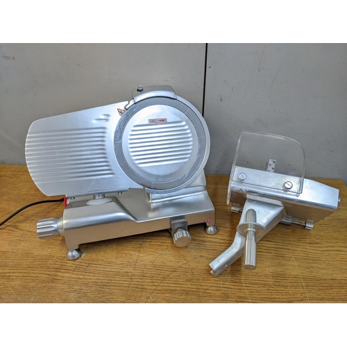 198 - A metal electric meat slicer with a continental plug
Location:G